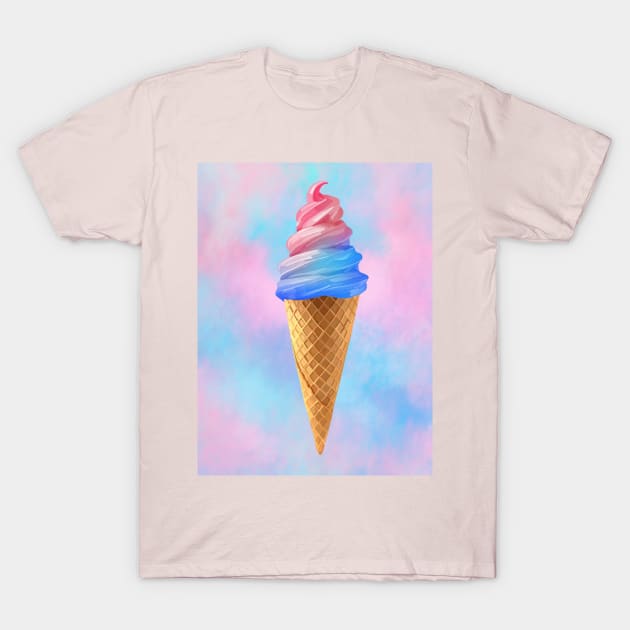 Carnival Cotton Candy Ice Cream Dream T-Shirt by Art by Deborah Camp